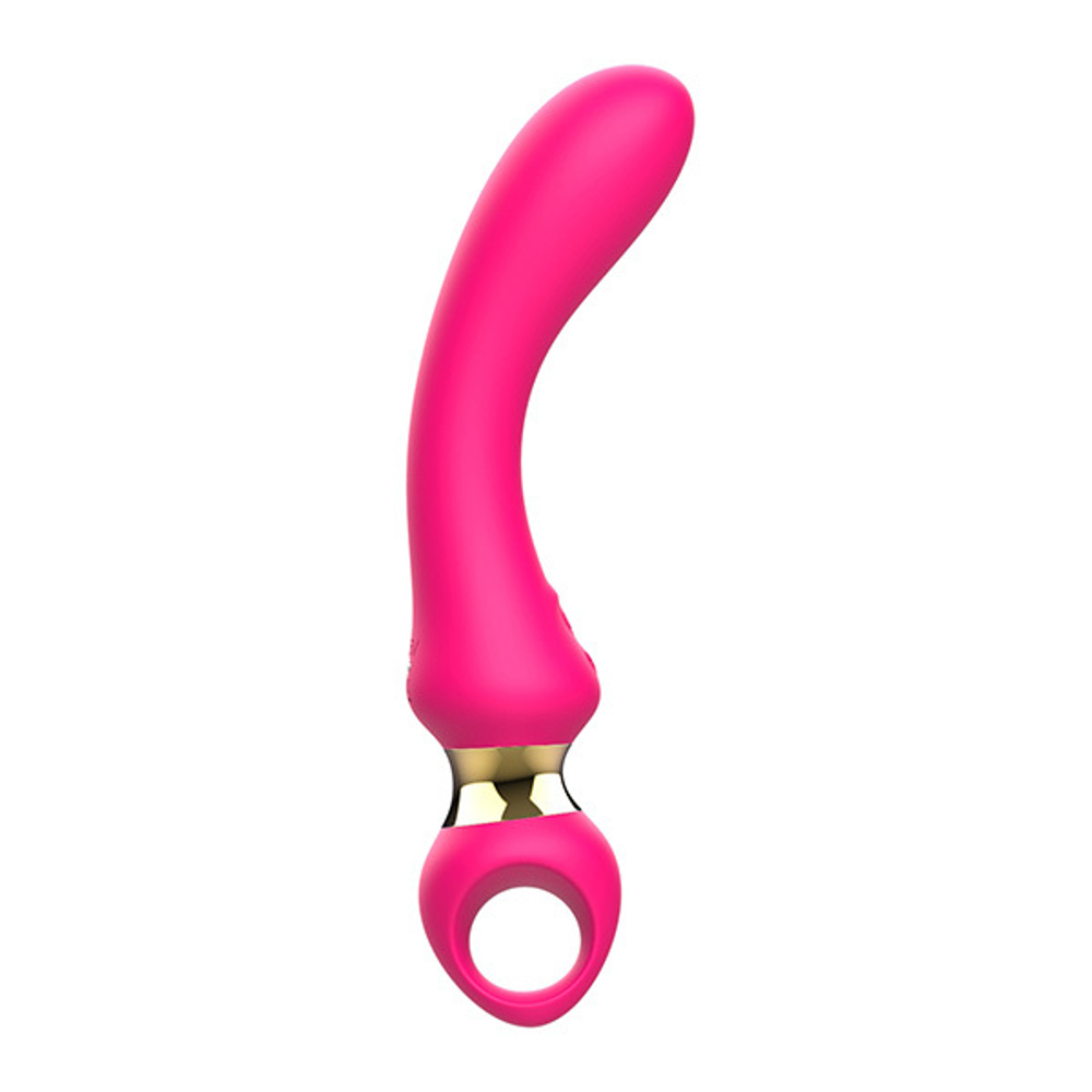 Розовый изогнутый вибромассажер 21,1см I-Moon Vibrator MY-225