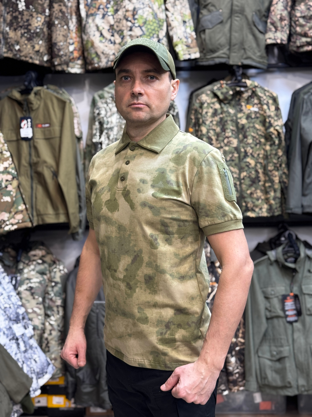 Футболка лес с воротом 4