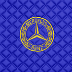 Ковры MERCEDES Actros MP3 (автомат) с шахтой (экокожа, синий, синий кант, желтая вышивка)