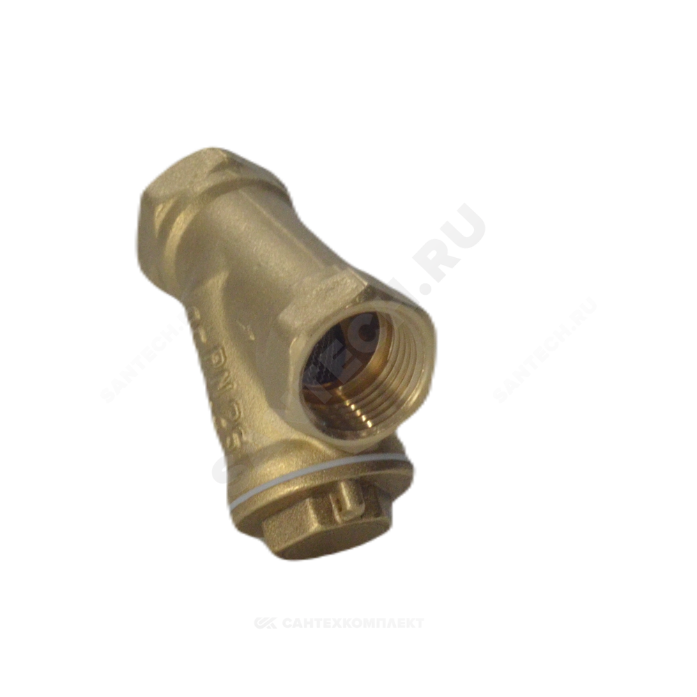 Фильтр сетчатый Y-образный латунь Ду 15 Ру25 Тмакс=150 oC 1/2" ВР 46Б5фт1 под пломбу VALFEX VF.192.L00.012