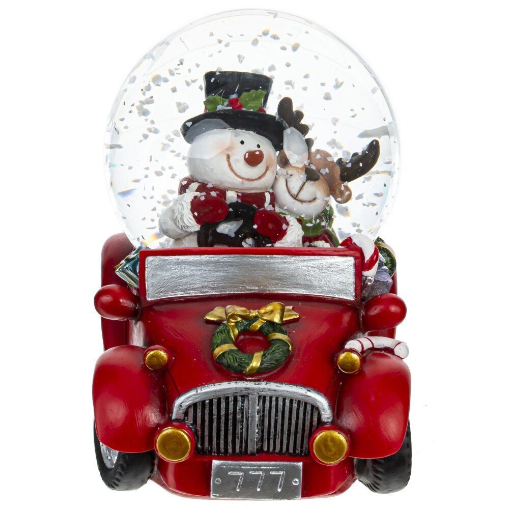 GAEM Фигурка декор в стекл шаре "Снеговик и Олень", D 7 см, L10,5 W7 H9 см
