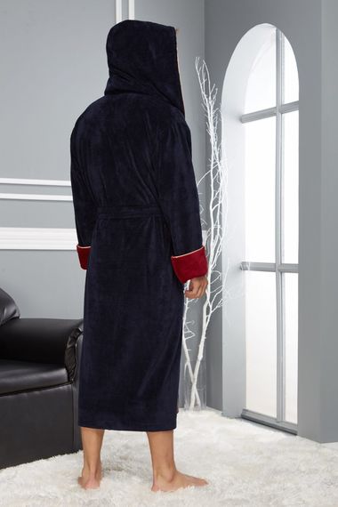 Халат мужской с капюшоном Trigo синий 1185  Nusa Турция