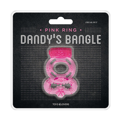 Розовое эрекционное виброкольцо VIBRATING COCK RING FREAK OUT (Цвет: розовый)