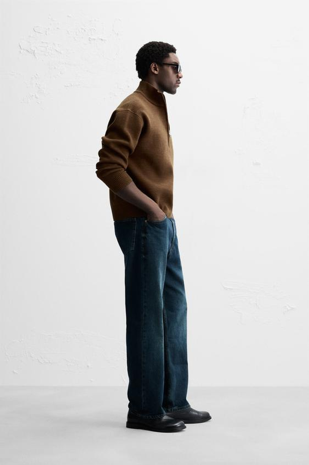 ZARA СВИТЕР С ЗАСТЕЖКОЙ-МОЛНИЕЙ, КОРИЧНЕВЫЙ