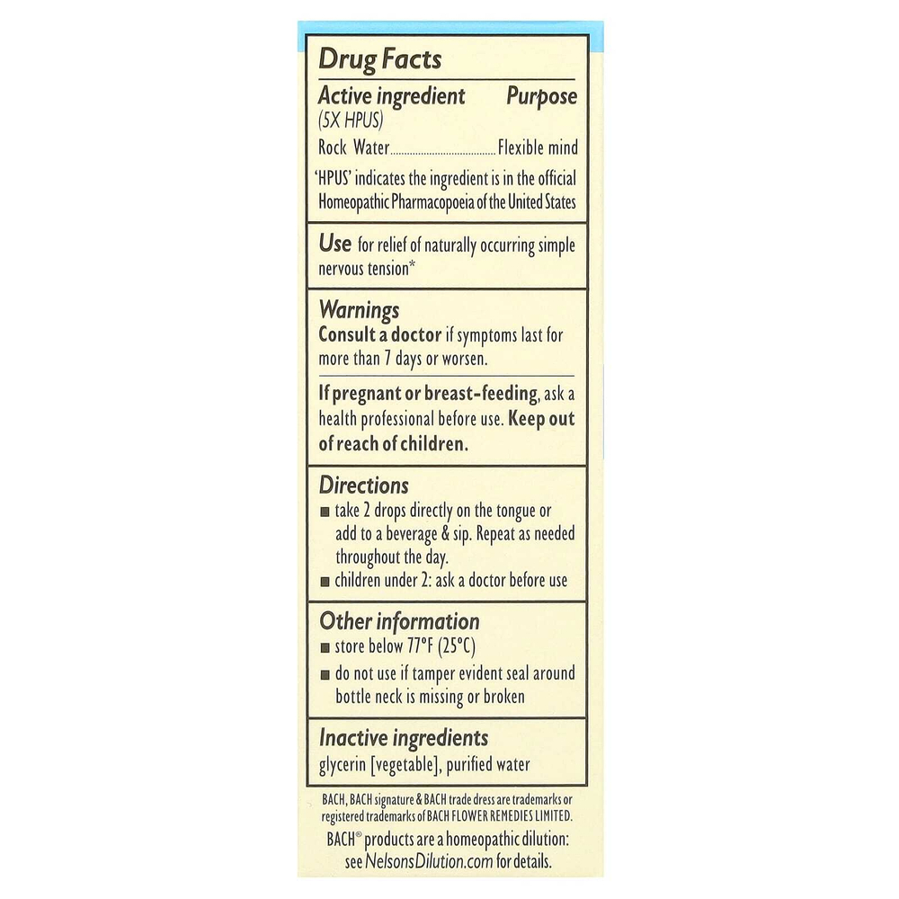Bach, Original Flower Remedies, каменная вода, 10 мл (0,35 жидк. унции)