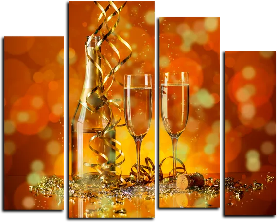 Модульная картина "Брызги шампанского"