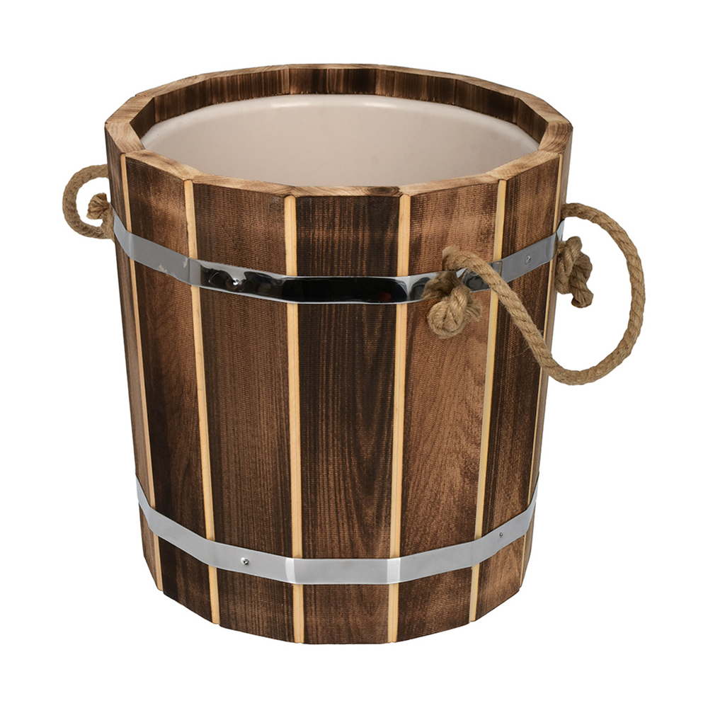 Запарник 10л с пластиковой вставкой, обожжённая липа