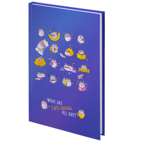 Блокнот А5 134х206мм, 80л, твёрдый, клетка, BRAUBERG KIDS, Котики, 114417
