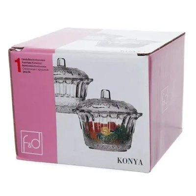 Сахарница стеклянная 12см «КОНЬЯ-F&D» 97590BFD