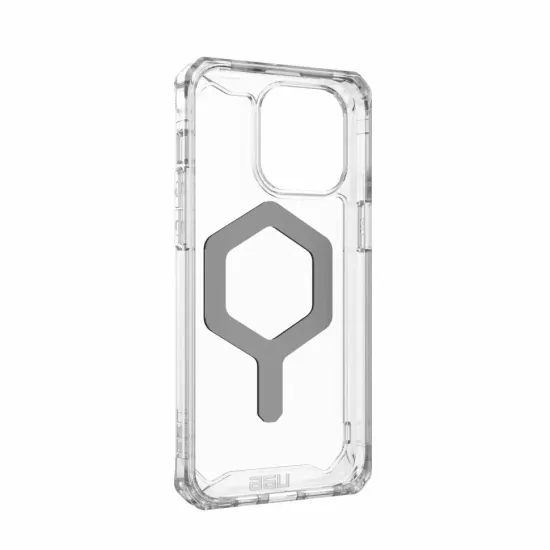 Чехол с поддержкой MAGSAFE Uag Plyo для iPhone 15 Pro MAX 6.7", цвет прозрачный/серебро (Ice/Silver)