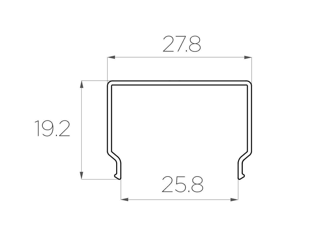 Рассеиватель прямоугольный матовый поликарбонат LC-LRM-М1728-2