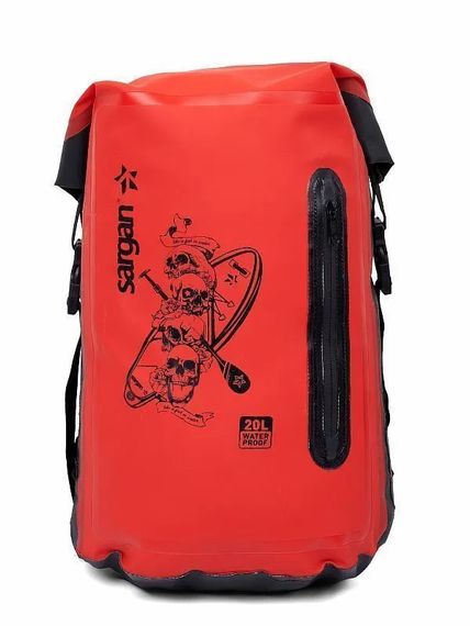 Гермо-рюкзак Sargan Скелетон ПРО+SUP с внешним карманом 20 л красный
