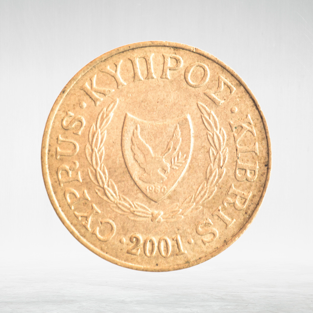 Cyprus, 5 Cents (Type 2 Coat of Arms), 2001, VF