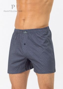 Трусы мужские семейные для больших мужчин Pantelemone PMBB-397, геометрия темно-синяя
