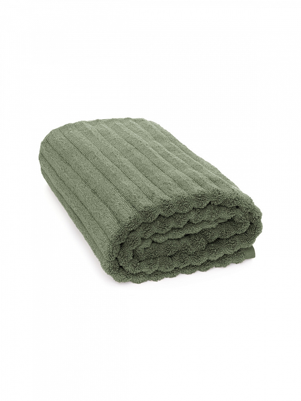 Полотенце махровое DeNASTIA Узкая Волна 500gsm 70x130 100% хлопок, зеленый