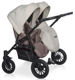 Детская коляска для двойни Riko Basic Saxo 2 в 1 03 бежевый-коричневый