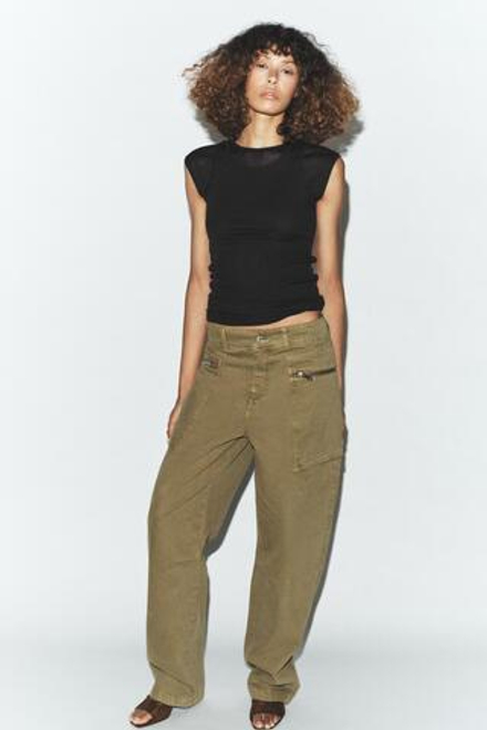 ZARA ДВУХСЛОЙНАЯ ФУТБОЛКА SUPIMA®, ЧЕРНЫЙ