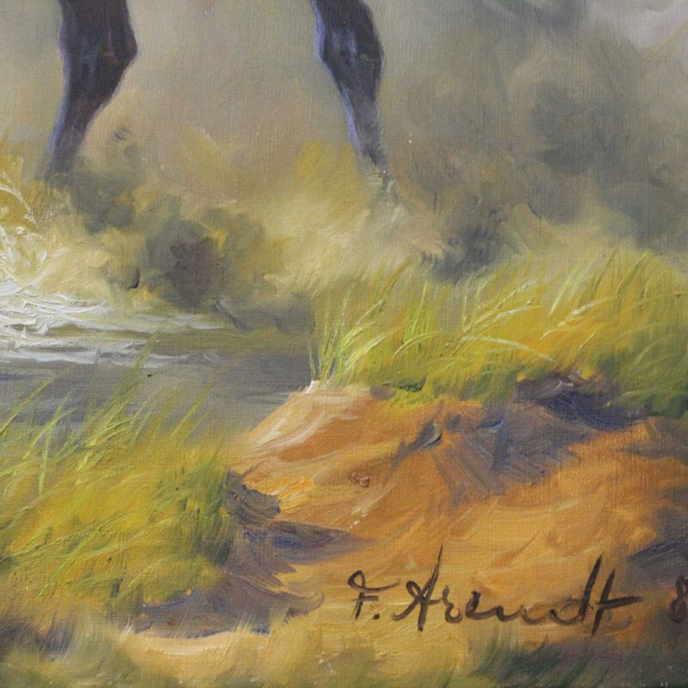 Винтажная картина «Бегущие Кони»