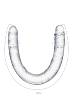 Двусторонний фаллоимитатор Toyfa Basic Double Dildo, 40 см, прозрачный