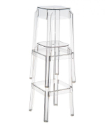 Табурет прозрачный полубарный, Siesta Contract Fox 65, прозрачный