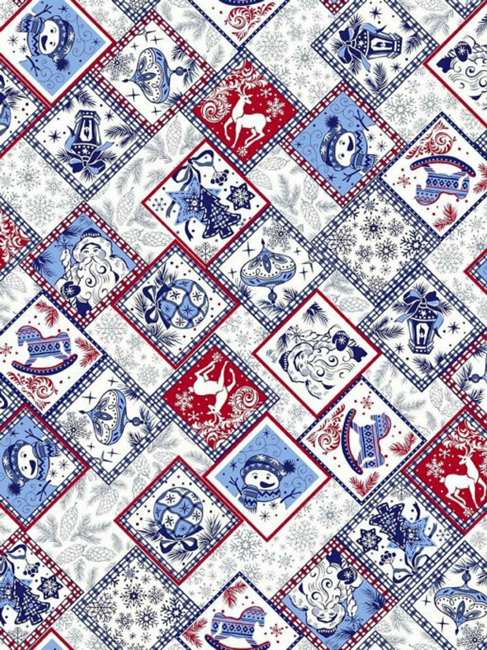 Простынь Сказка "Зимние картинки" 240х215 см, перкаль