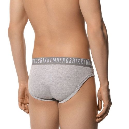 Мужские трусы брифы серые набор 2 в 1 Bikkembergs CLASSIC BKK1USP02BI/2 Мужские трусы брифы серые набор 2 в 1 Bikkembergs CLASSIC BKK1USP02BI/2