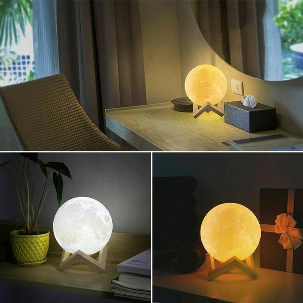 Светильник, Ночник Луна 3D "Мoon Lamp", с пультом д/у, D-15см