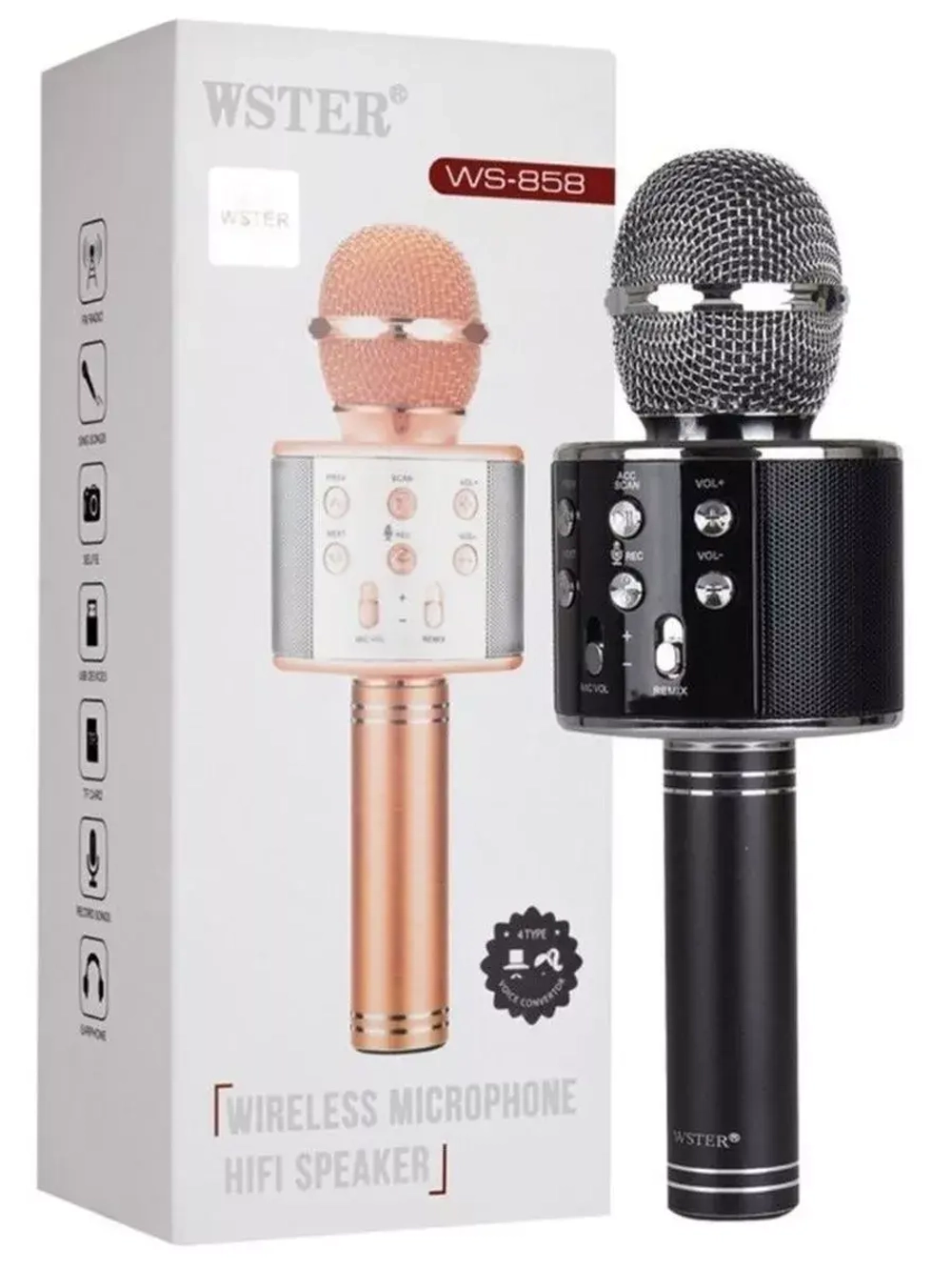 Караоке микрофон Wster WS-858 черный
