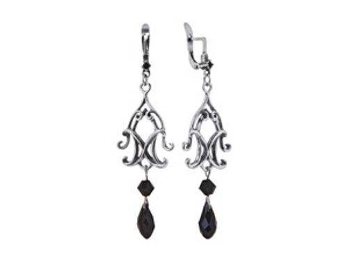 "Персия" серьги в серебряном покрытии из коллекции "Ист бум" от Jenavi  с английским замком