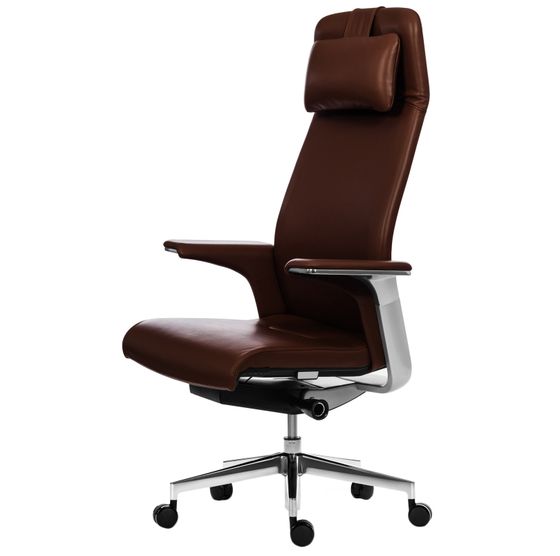Эргономичное кресло Match HB, темно-коричневая кожа | Bartoli Design