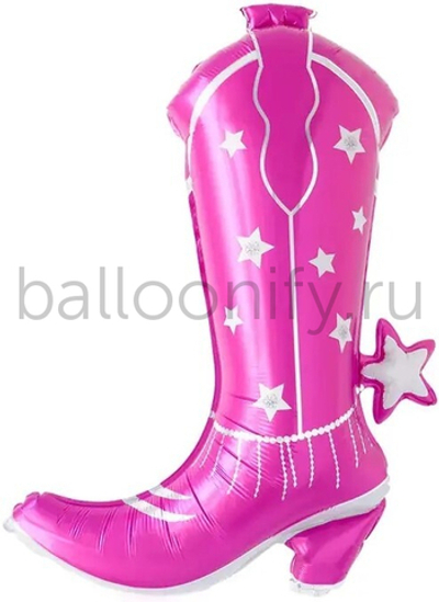 Шар (34''/86 см) Фигура, Стильные сапожки, Розовый, 1 шт.