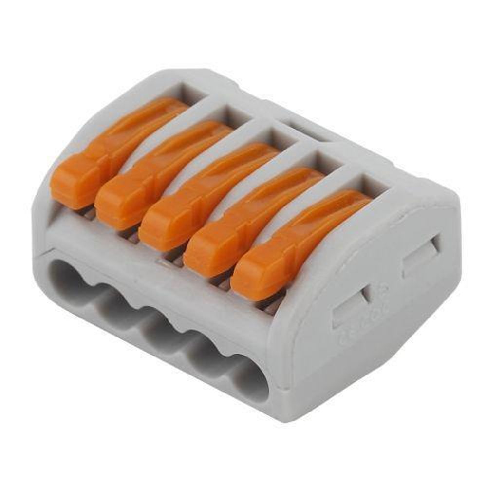 Клемма строительно-монтажная СМК 415 NO-222-17 5-проводная 0.08-2.5кв.мм с рычагом (уп.100шт) Эра Б0033391 Клемма строительно-монтажная СМК 415 NO-222-17 5-проводная 0.08-2.5кв.мм с рычагом (уп.100шт) Эра Б0033391