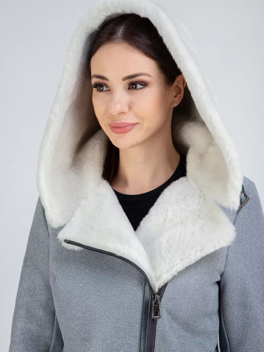 Дубленка авиатор натуральная с капюшоном