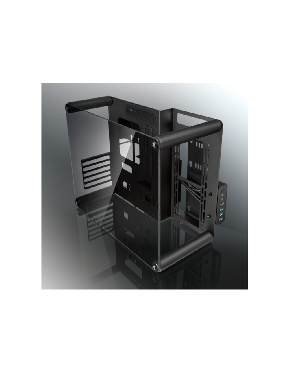 Raijintek PAEAN M (Micro-ATX, Aluminum Open frame case; Aluminum 3.0mm + SGCC 1.0mm; 4.0mm Tempered Glass; USB3.0 *2 + USB2.0*2; 5 PCI slots)