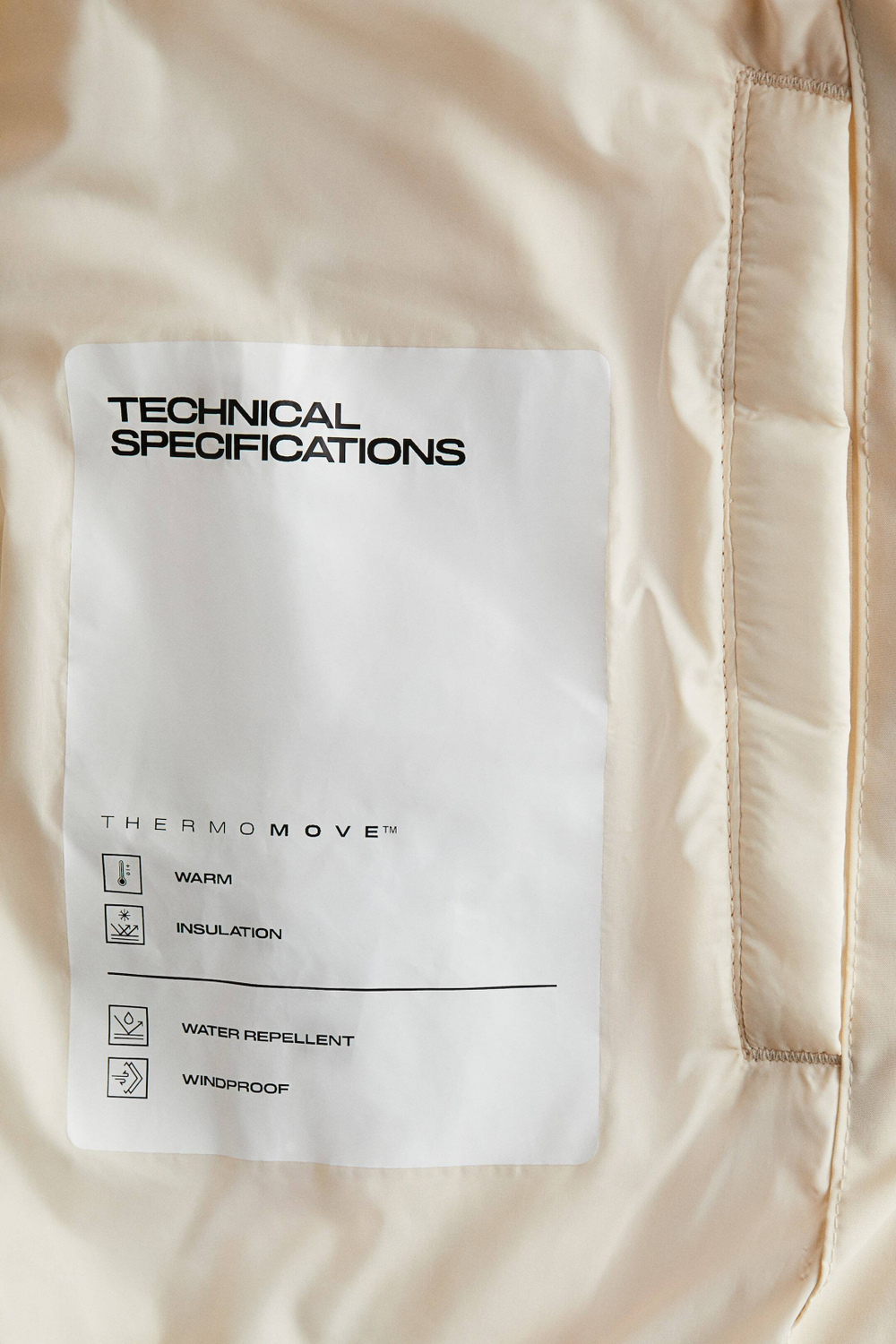 H&M Утепленная горнолыжная куртка ThermoMove, кремовый