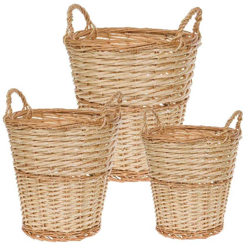 Набор корзин/3шт (ива) D48xH48см-D36xH36см (Натуральный)