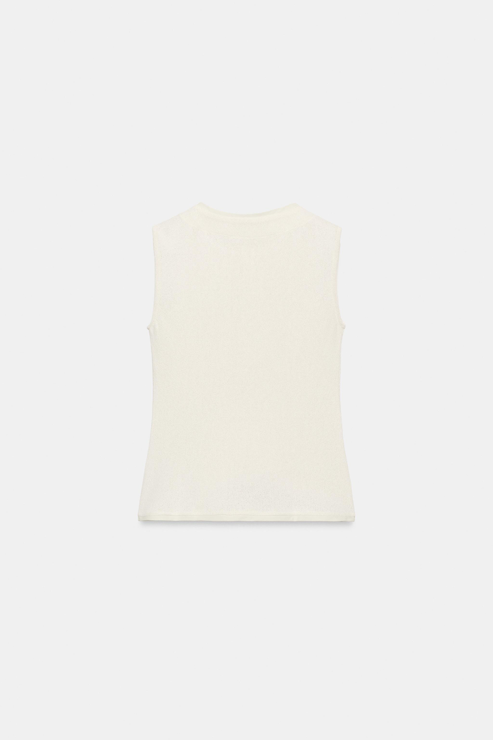 ZARA ЖИЛЕТ С ВЫРЕЗОМ ХЕНЛИ, ЭКРЮ