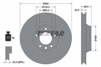 TEXTAR - 92121805-TET - Brake Disc