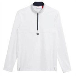 Мужская теннисная футболка теннисная Wilson Elevate Performance 1/2 Zip - белый