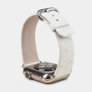 Ремешок для Apple Watch 40/41/42 mm из кожи страуса, белого цвета