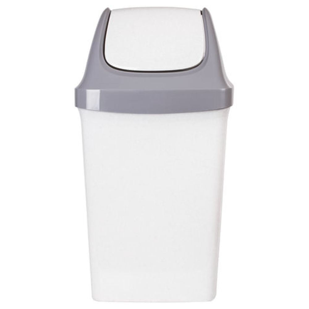Ведро мусорное с КРЫШКОЙ (качающейся) 50 литров,"СВИНГ", 74х40х35 см, серое, IDEA, М 2464, М2464