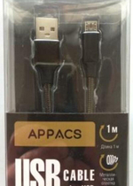 Кабель APPACS (рус.) AP03205m, microUSb, 3A, 1 метр