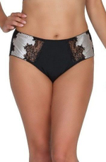 Женские трусики с рисунком цвета жемчуга по бокам (Размер: L) (Цвет: черный)