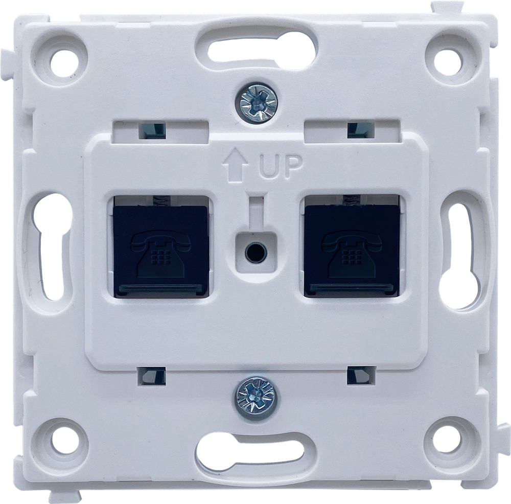 Механизм телефонной розетки RJ11 + RJ11 (двойная) cat.3/ClassE-4/4, серия DA