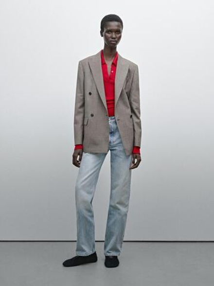 Massimo Dutti Двубортный блейзер, норка