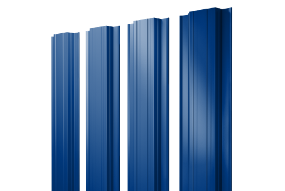 Штакетник Прямоугольный с прямым резом 0,45 PE RAL 5002 ультрамариново-синий
