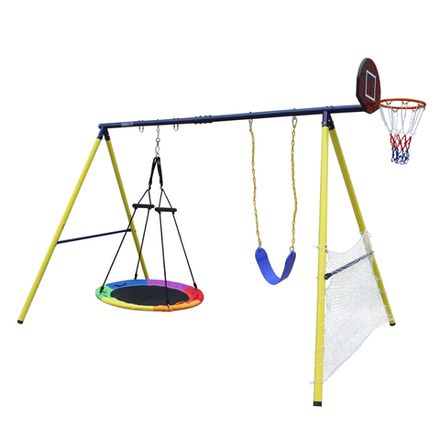 Комплекс уличный игровой с воротами UNIX Line 4 в 1 Yellow