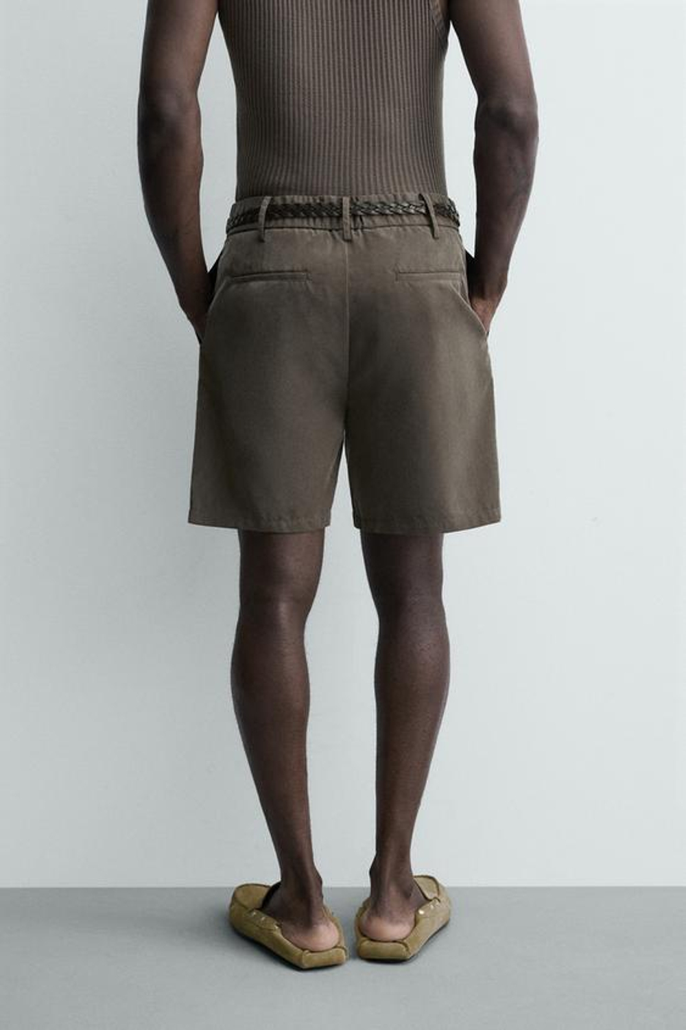 ZARA СТРУЯЩИЕСЯ ШОРТЫ RELAXED FIT, РОЗОВАТО-КОРИЧНЕВЫЙ