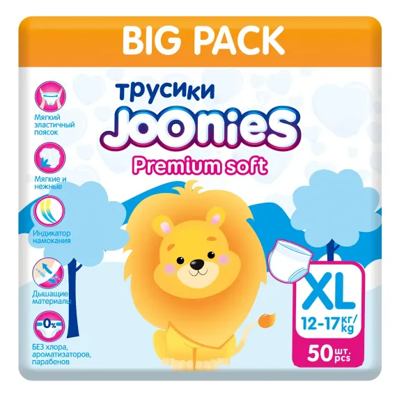 Трусики Joonies Premium Soft XL (12-17 кг) 50 шт.
