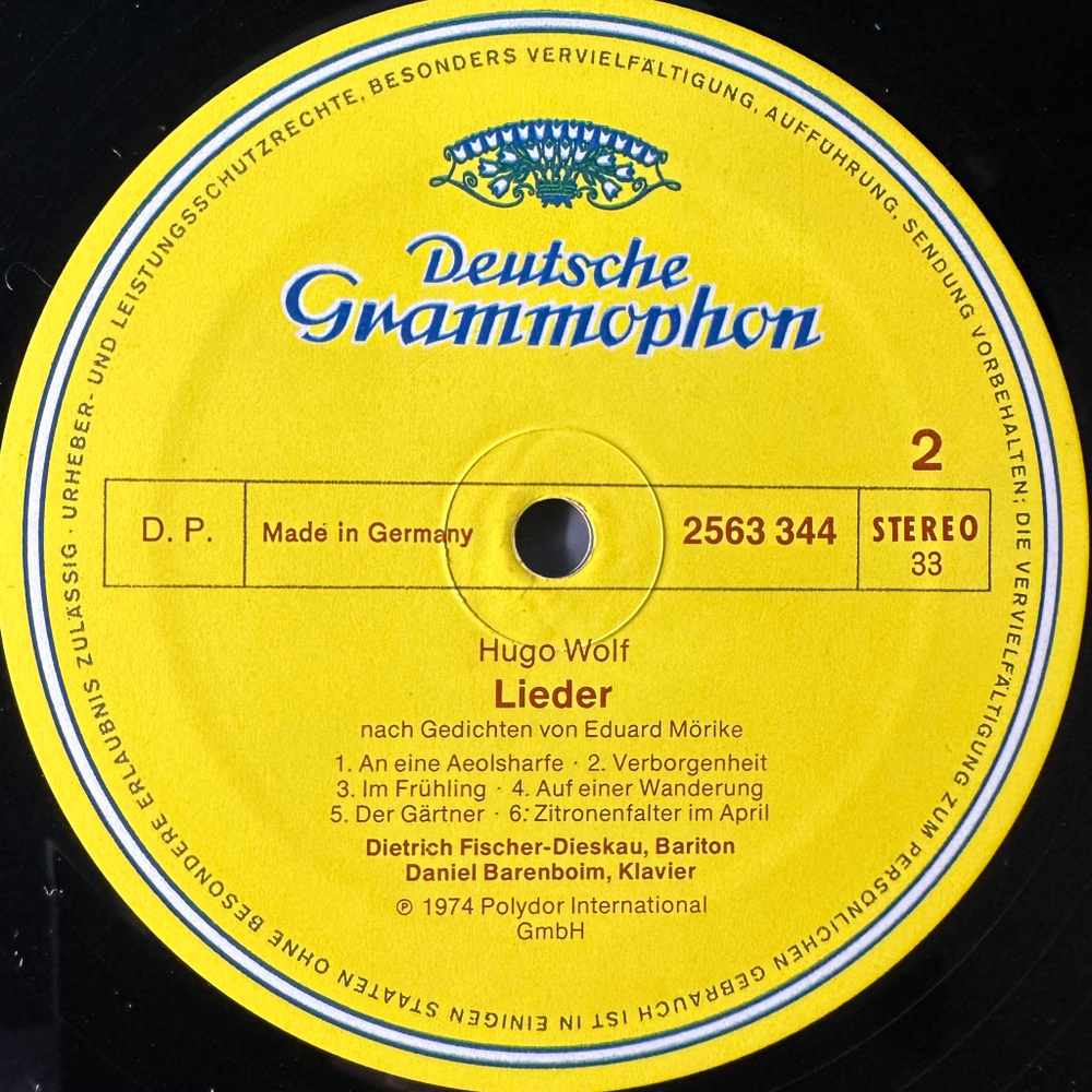 Хуго Вольф - Песни на стихи Эдуарда Мерике - Том 1 3LP (Германия)